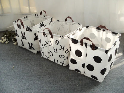 Cotton Linen Laundry Basket